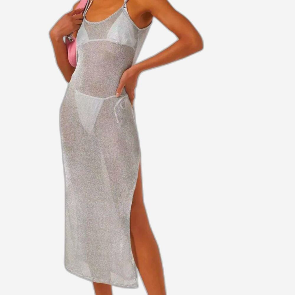 Good-american Women's Silver and White Cover-ups